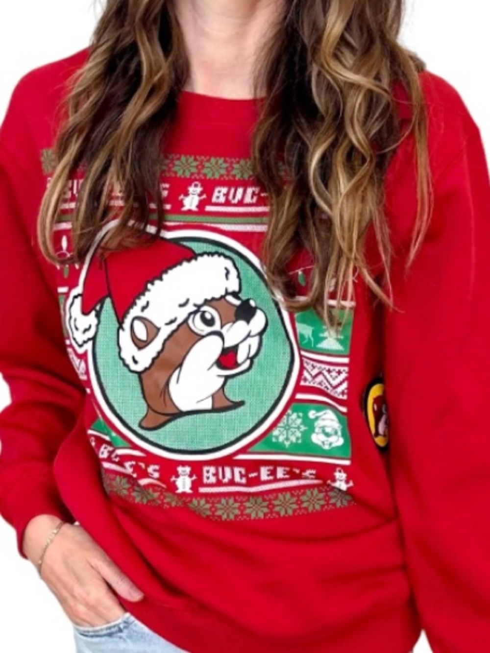 Bucee’s Christmas beaver ugly sweater adult large